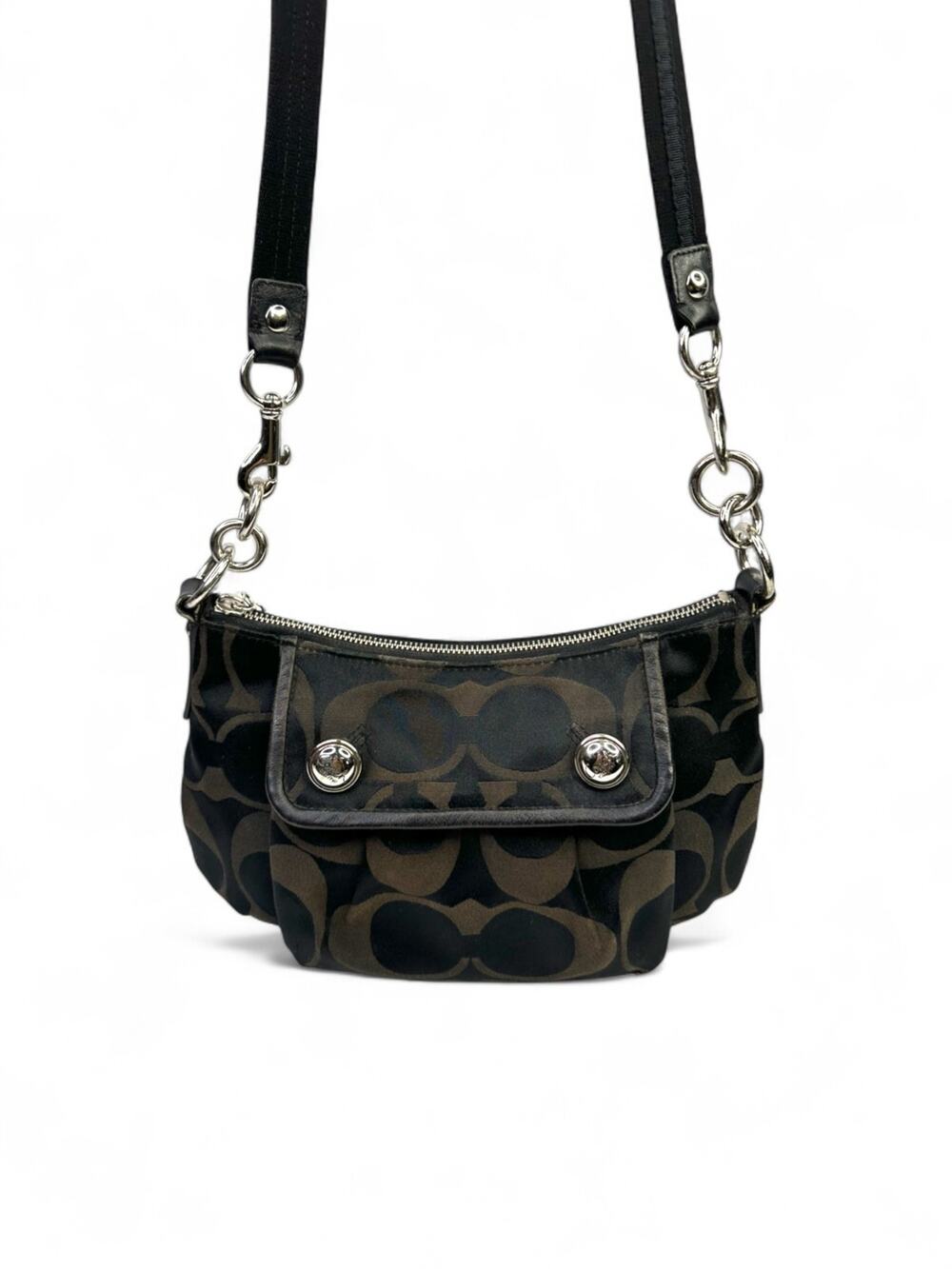 Vintage Y2K Coach Poppy Signature Satin Groovy Shoulder Crossbody Bag